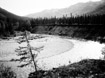 Glaciers flow out of the mountains of Denali National Park, Alaska